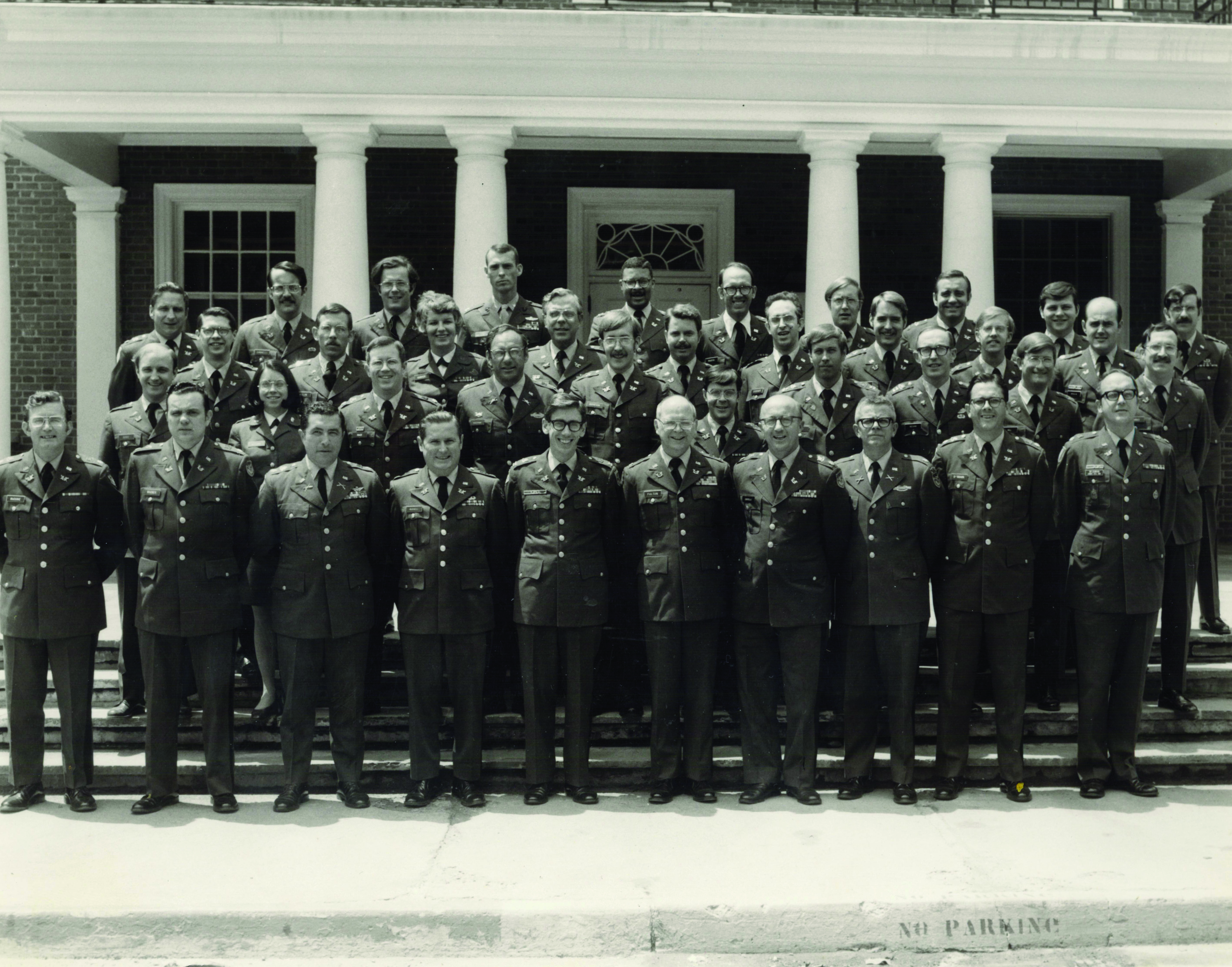 Major Nancy A. Hunter, Faculty and Staff, TJAGSA, 1974–1975; she is in the third row, third from the left. (Photo courtesy of author)